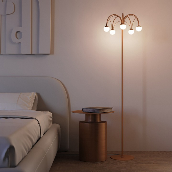 Напольный светодиодный светильник с регулировкой цветовой температуры 90194 золото Eurosvet Ragno