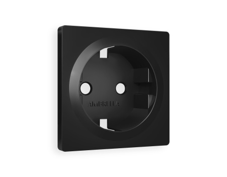 Лицевая панель ALFA (Черный матовый) для электрической розетки с заземлением QUANT AP8060