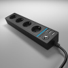 Розеточный блок 4-х местный + 3 USB черный WL20-04-03 Розеточный блок 4-х местный + 3 USB черный WL20-04-03