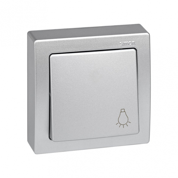 Simon 73 loft Алюминий Накладка на кнопочный выключатель "свет",S73Wood