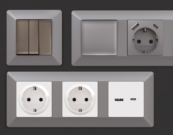 Рамка ALFA Line (Сталь матовый) 5-ая AF110505