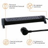 Legrand Revolution Комфорт Черный Удлинитель 6x2К+З с выкл., кабель 1,5м, плоские розетки, фиксируемый поворотный блок
