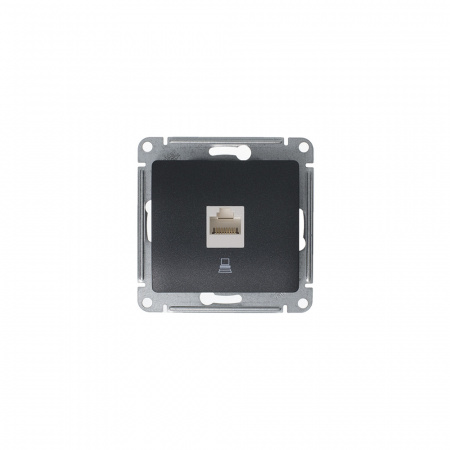 SE Glossa Антрацит Розетка компьютерная RJ45 кат.5E