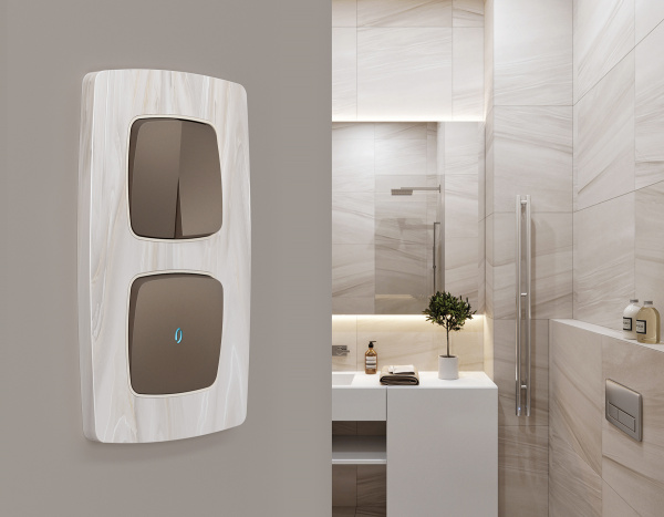 Лицевая панель OMEGA (Темная бронза матовый) для 1-клавишных выключателей с подсветкой QUANT OP6320