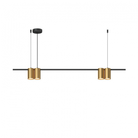 DK4061-BK+SG Подвесной светильник ORBIT, IP20, 4xGU10 LED до 15 Вт, черный + сатинированное золото, алюминий