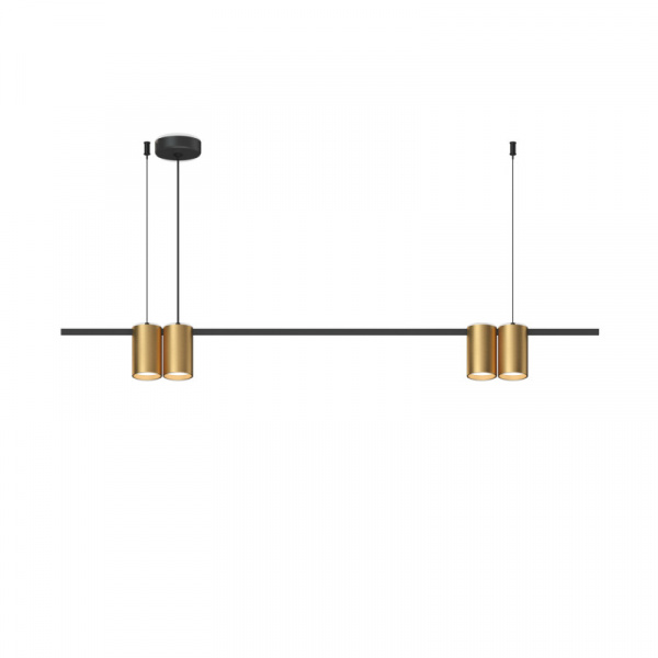 DK4061-BK+SG Подвесной светильник ORBIT, IP20, 4xGU10 LED до 15 Вт, черный + сатинированное золото, алюминий