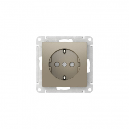 Systeme Electric AtlasDesign Шампань Розетка с заземлением со шторками, 16А, мех., быстрозажим. клем.
