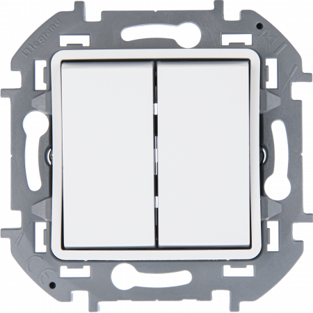 Legrand INSPIRIA Белый Переключатель двухклавишный с подсветкой 10 AX - 250 В