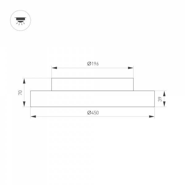 Arlight Светильник SP-ESTELY-R450-40W Warm3300-MIX (WH, 80 deg, 230V, TRIAC) (IP20 Металл, 5 лет)