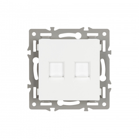 Arlight Механизм компьютерной розетки двойной SCT-MPC2-PL-WH (RJ-45, CAT6) (-)