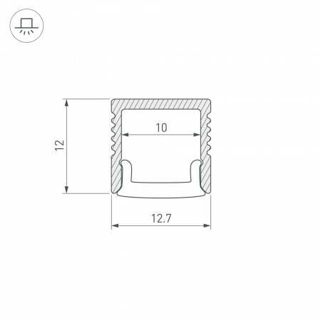 Arlight Профиль FANTOM-BENT-W12-SIDE-2000 ANOD (Алюминий)