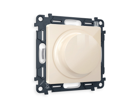 Комплект механизма светорегулятора универсального поворотно-нажимного ALFA MA305510 Бежевый глянец  25-600W/LED 5-300W QUANT