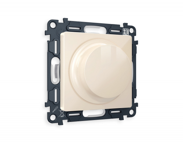 Комплект механизма светорегулятора универсального поворотно-нажимного ALFA MA305510 Бежевый глянец  25-600W/LED 5-300W QUANT