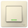 SE Blanca внутр Молочный Выключатель 1-клавишный с подсветкой, 10А, 250B
