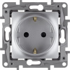Legrand Etika Алюминий Розетка с/з со шторками, винтовые клеммы, 16А, 250 В