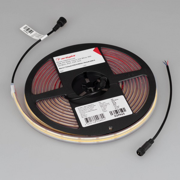 Arlight Светодиодная лента герметичная COB-PS-X640-12mm 24V White-MIX (23 W/m, IP67, CSP, 5m) (Изменяемая ЦТ)