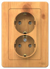 SE Blanca внутр Ясень Розетка 2-ая с/з без шторок, 16А, 250В