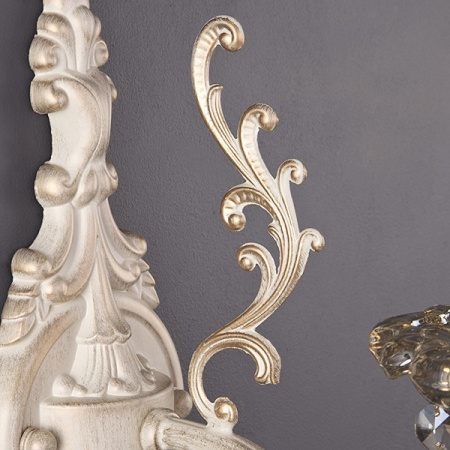 Бра с хрусталем 3281/1 белый с золотом Eurosvet Elisha