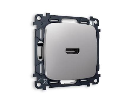 Комплект механизма розетки HDMI 2.0 OMEGA MO514010 Сталь матовый 40V/500mA 2.0GHz 5-18Gbit/s QUANT