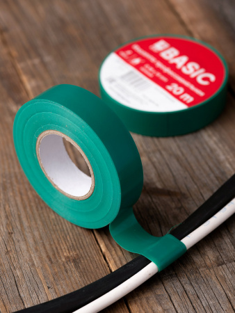 EKF Basic Изолента класс А (0,18х19мм) (20м.) зеленая