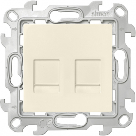 Simon 24 Слоновая кость Розетка 2хRJ45 кат. 5е UTP