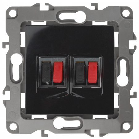 ЭРА 12-3112-06 Чёрный Розетка аудио двойная, IP20, 12