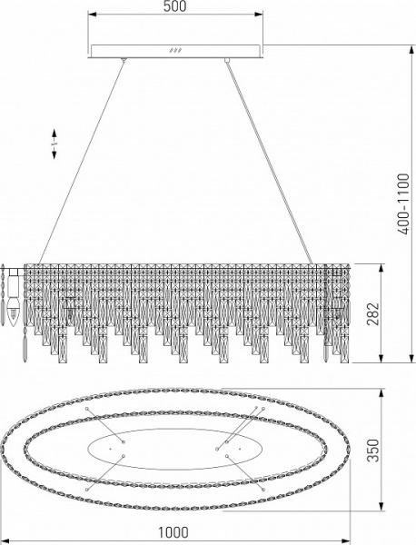 Подвесной светильник с прозрачным хрусталем 60159/10 хром Eurosvet Blitz