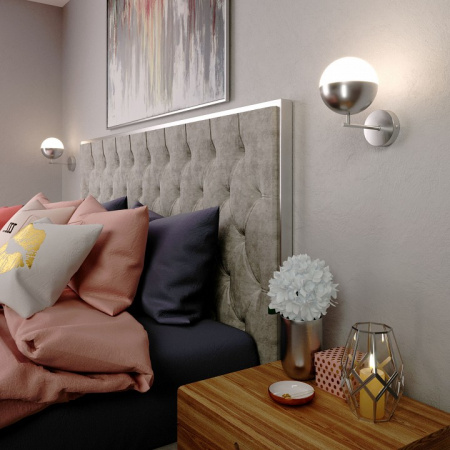 Настенный светильник со стеклянным плафоном 70129/1 хром Eurosvet Nuvola