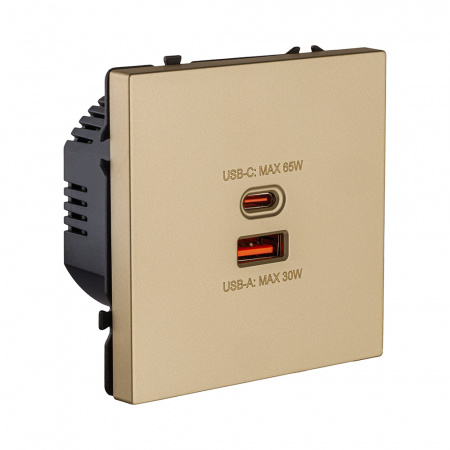 Розетка USB A+C 65W, золотой Kollinger Eclipse EC-024GD