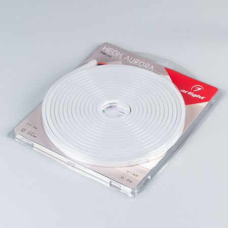 Arlight Лента герметичная AURORA-PS-A120-12x6mm 24V Day4000 (10 W/m, IP65, 2835, 5m) (-)