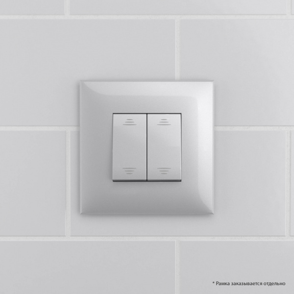 DKC Avanti Закаленная сталь Выключатель двухклавишный