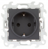 Simon 24 Графит Розетка 2К+3 с защитными шторками Push&Go