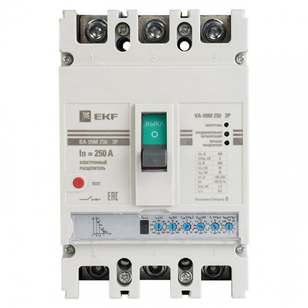 EKF PROxima Автоматический выключатель ВА-99М 250/250А 3P 50кА с электронным расцепителем
