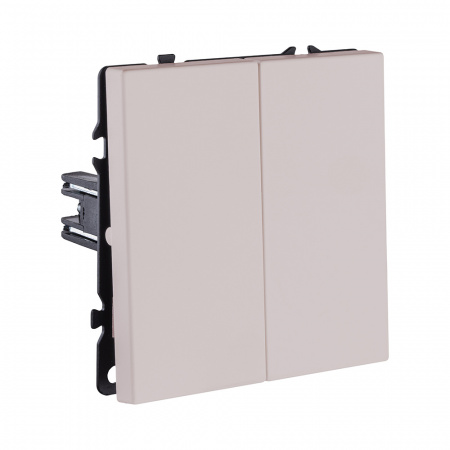 Выключатель кнопочный 2-клавишный 10А/250В, кашемир матовый Kollinger Eclipse EC-025CM