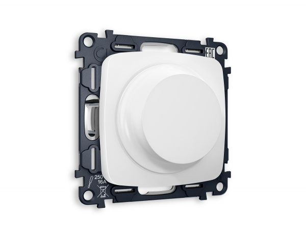 Комплект механизма светорегулятора универсального поворотно-нажимного OMEGA MO125510 Белый матовый 25-600W/LED 5-300W QUANT