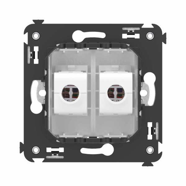 DKC Avanti Компьютерная розетка RJ-45 без шторки в стену, кат.6 двойная, Белое облако