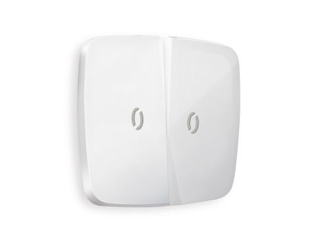 Лицевая панель OMEGA (Белый глянец) для 2-клавишных выключателей с подсветкой QUANT OP1040