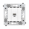 DKC Avanti Компьютерная розетка RJ-45 без шторки в стену, кат.5е одинарная, Белое облако