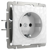 Розетка с заземлением и шторками (Hammer белый) W1271101