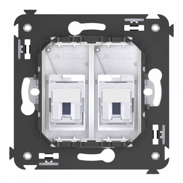 DKC Avanti Белое облако Розетка телефонная двойная