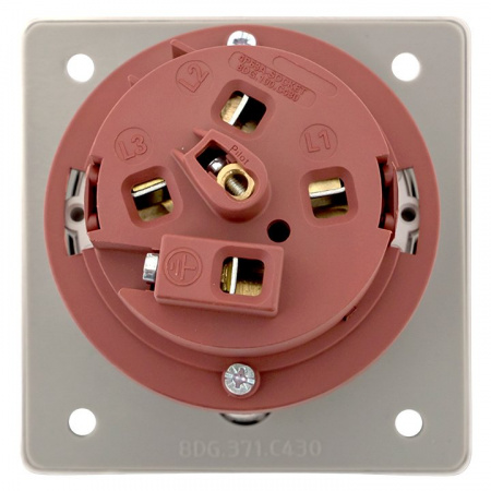 EKF PROxima Розетка стационарная внутренняя угловая 4342 3Р+РЕ 63А 380В IP67