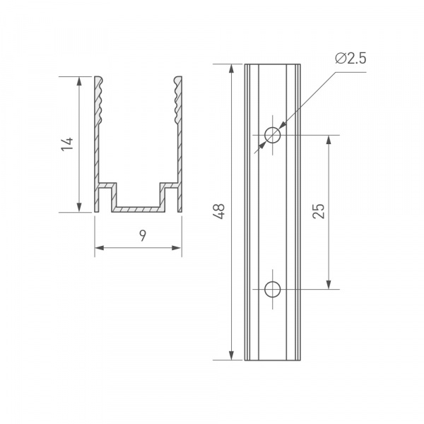 Arlight Держатель AURORA-1608-CLIP ANOD (Алюминий)