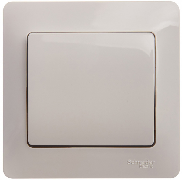 SE Glossa Молочный Выключатель 1-клавишный сх.1, 10AX (в сборе)