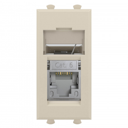 DKC Avanti Ванильная дымка Компьютерная розетка RJ-45  категория 6 экранированная 1 модуль