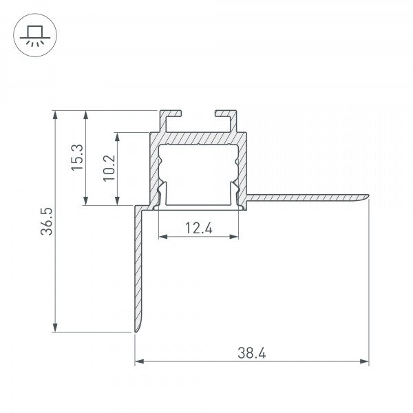 Встраиваемый профиль Arlight ARH-Ceil-S16-Fantom-Edge-2000 Anod 034979