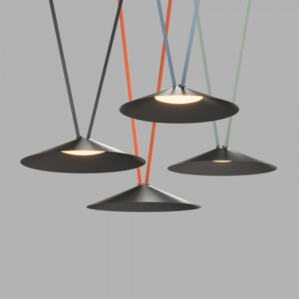 DK5569-BK Cветильник для трека-ремня Belty, серия Flow, со светодиодом, D600*H122мм, 48V DC, 24W, RA90, 120°, 3000K, IP20, черный, алюминий