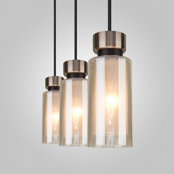 Подвесной светильник с плафонами 50115/3 черный Eurosvet Amado