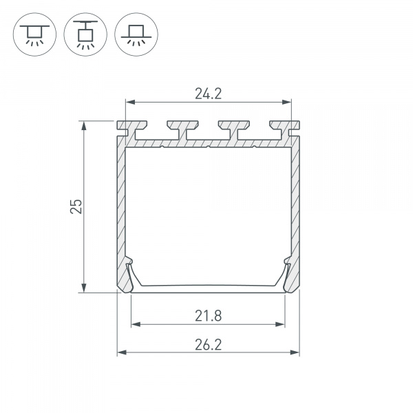 Профиль Arlight PLS-LOCK-H25-2000 ANOD Black 028123