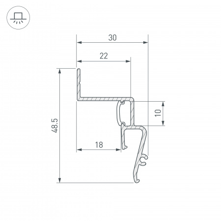 Arlight Профиль STRETCH-SHADOW-2000 BLACK (A2-CONTOUR-PRO) (Алюминий)