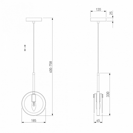 Подвесной светильник с плафоном 50121/1 черный Eurosvet Gallo